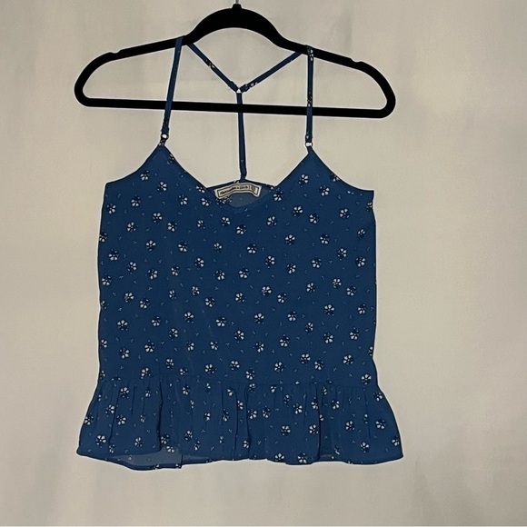Women's Abercrombie & Fitch Blue Floral Tank Top - Picture 2 of 8